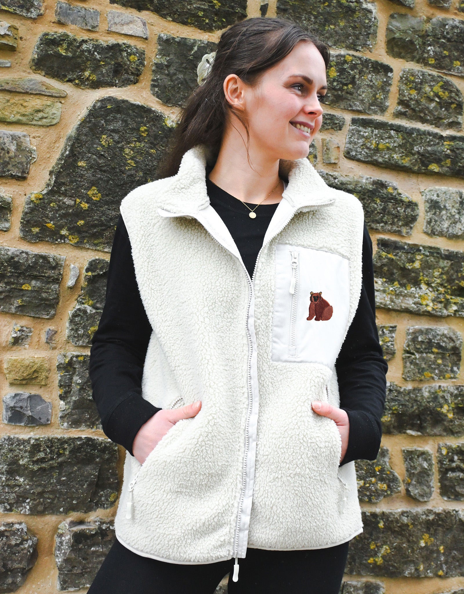 Brown Bear Recycled Polyester Fleece Gilet