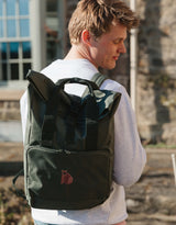 Brown Bear Embroidered Fold-Top Backpack