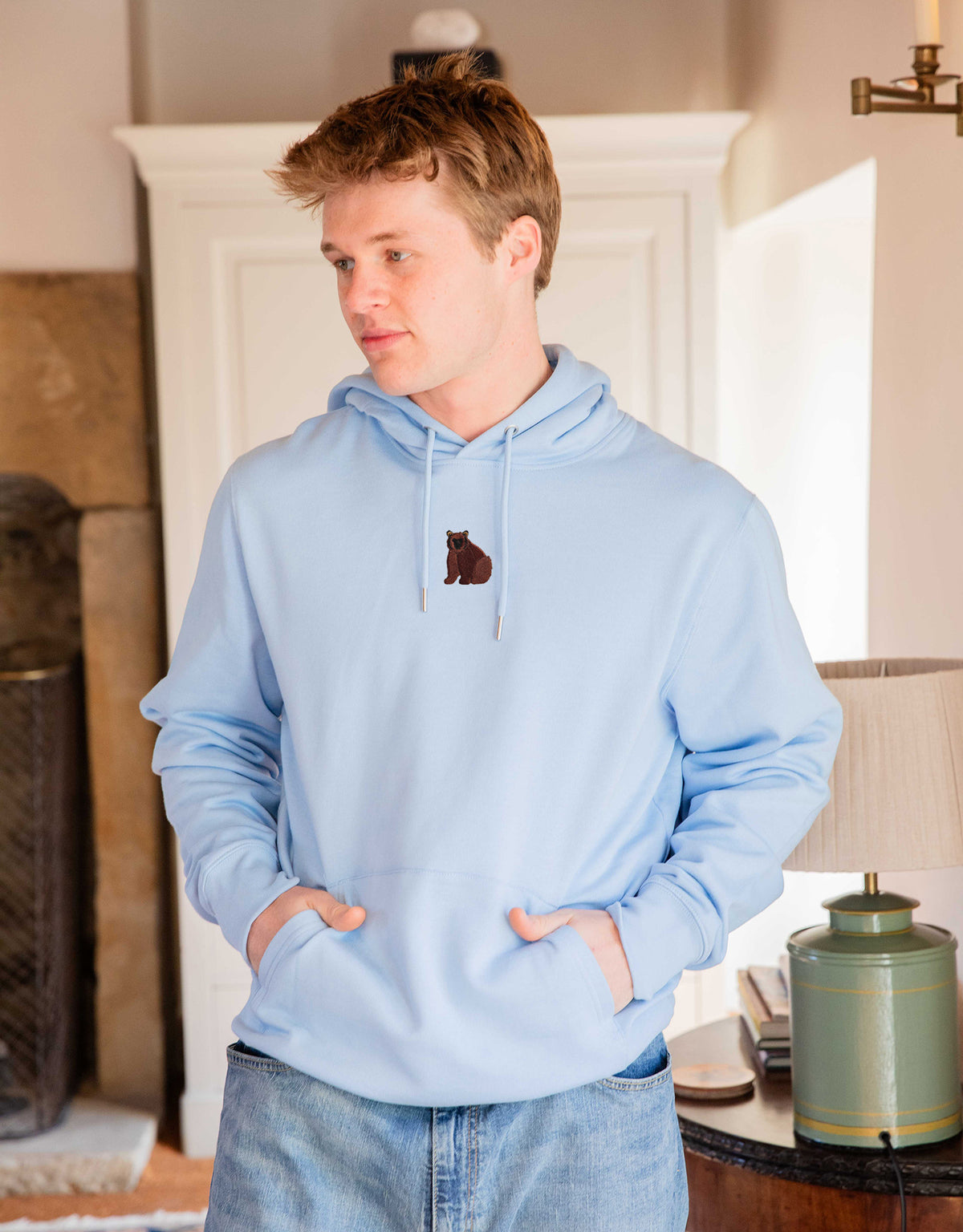Brown Bear Embroidered Unisex Hoodie
