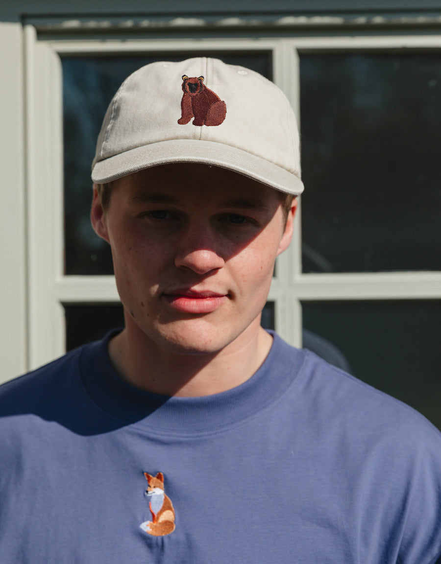Brown Bear Embroidered Vintage Cap