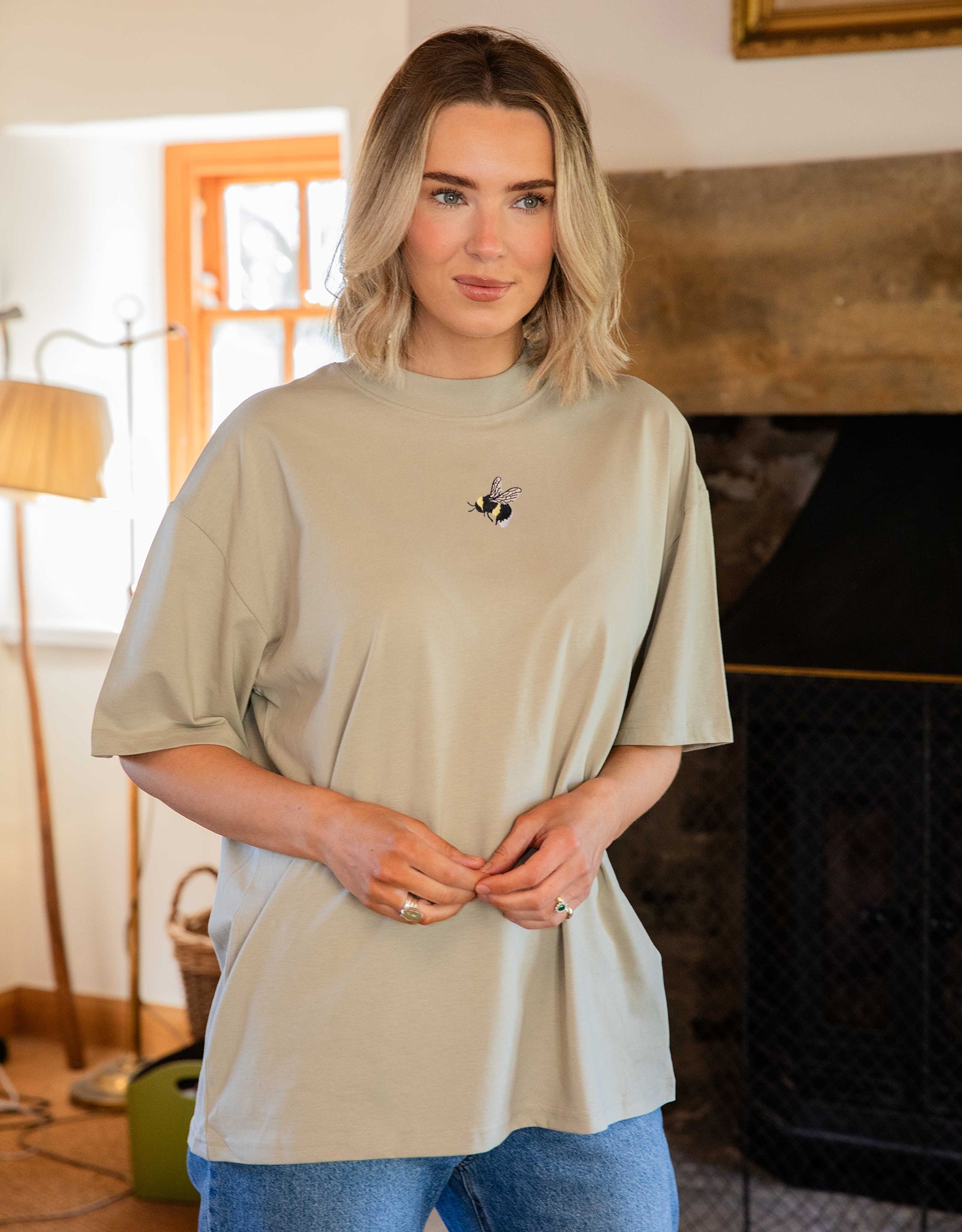 Bumblebee Embroidered Unisex Oversized Tee