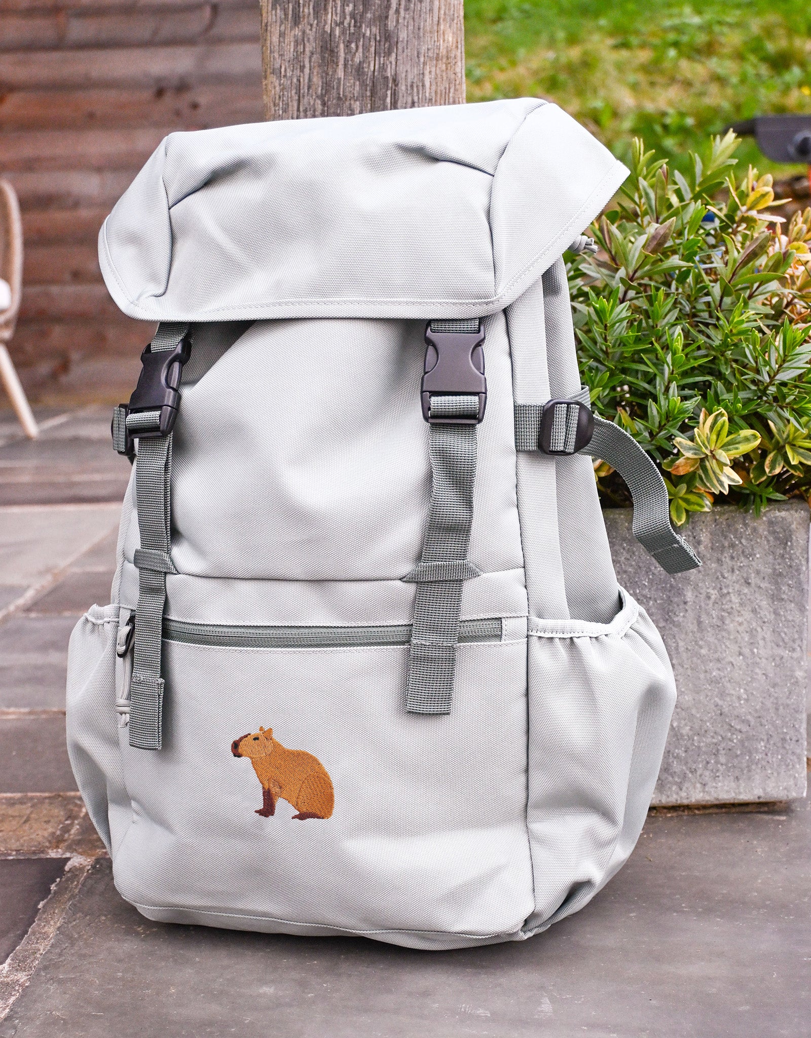 Capybara Embroidered Recycled Rucksack