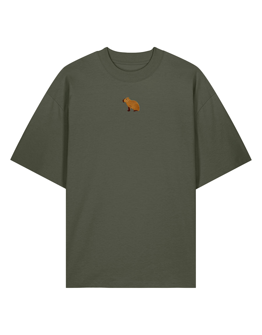 Capybara Embroidered Unisex Oversized Tee