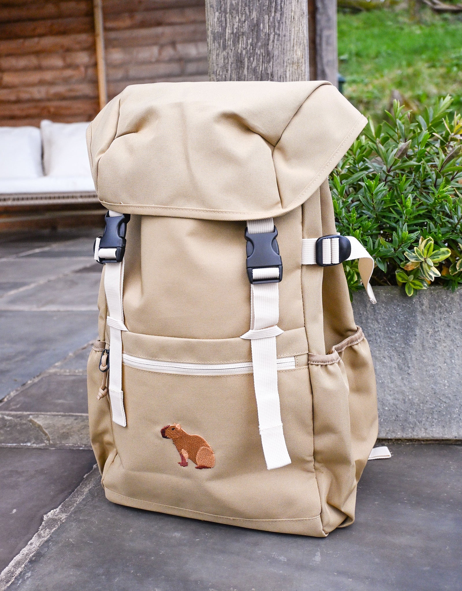 Capybara Embroidered Recycled Rucksack