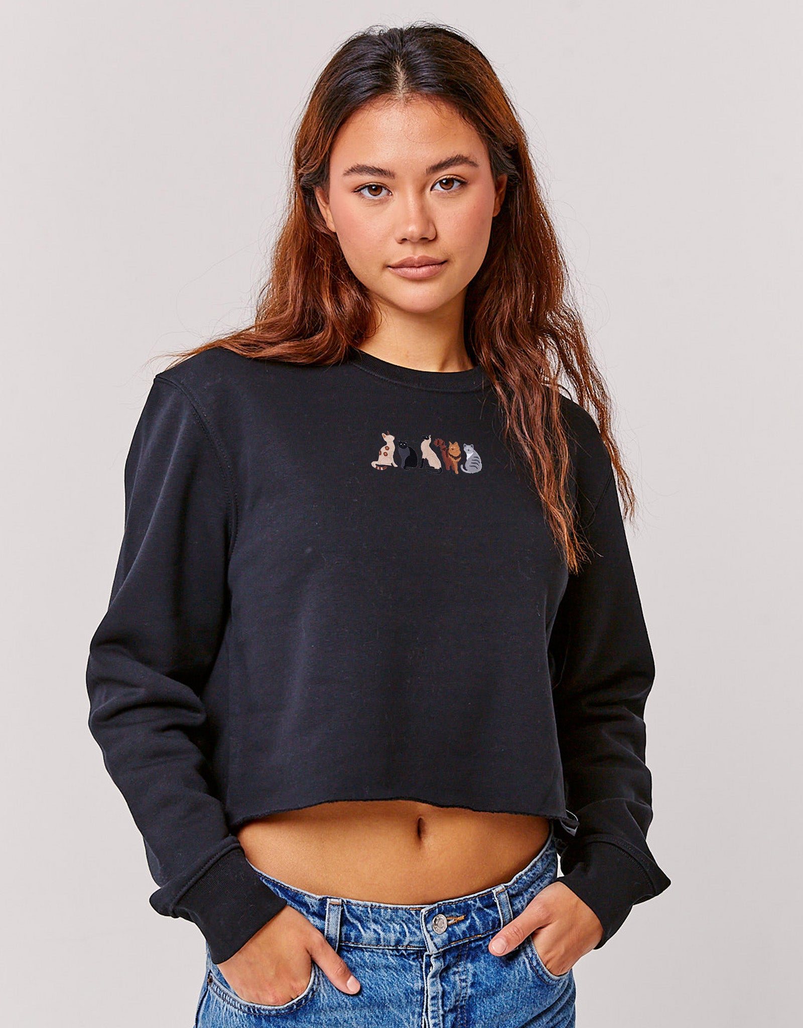 Cats Embroidered Unisex Sweatshirt