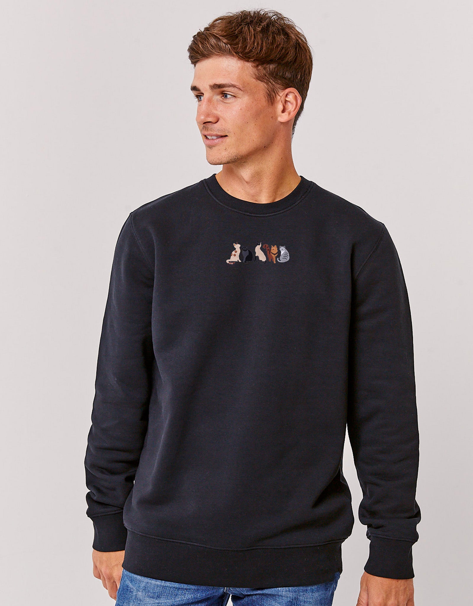 Cats Embroidered Unisex Sweatshirt