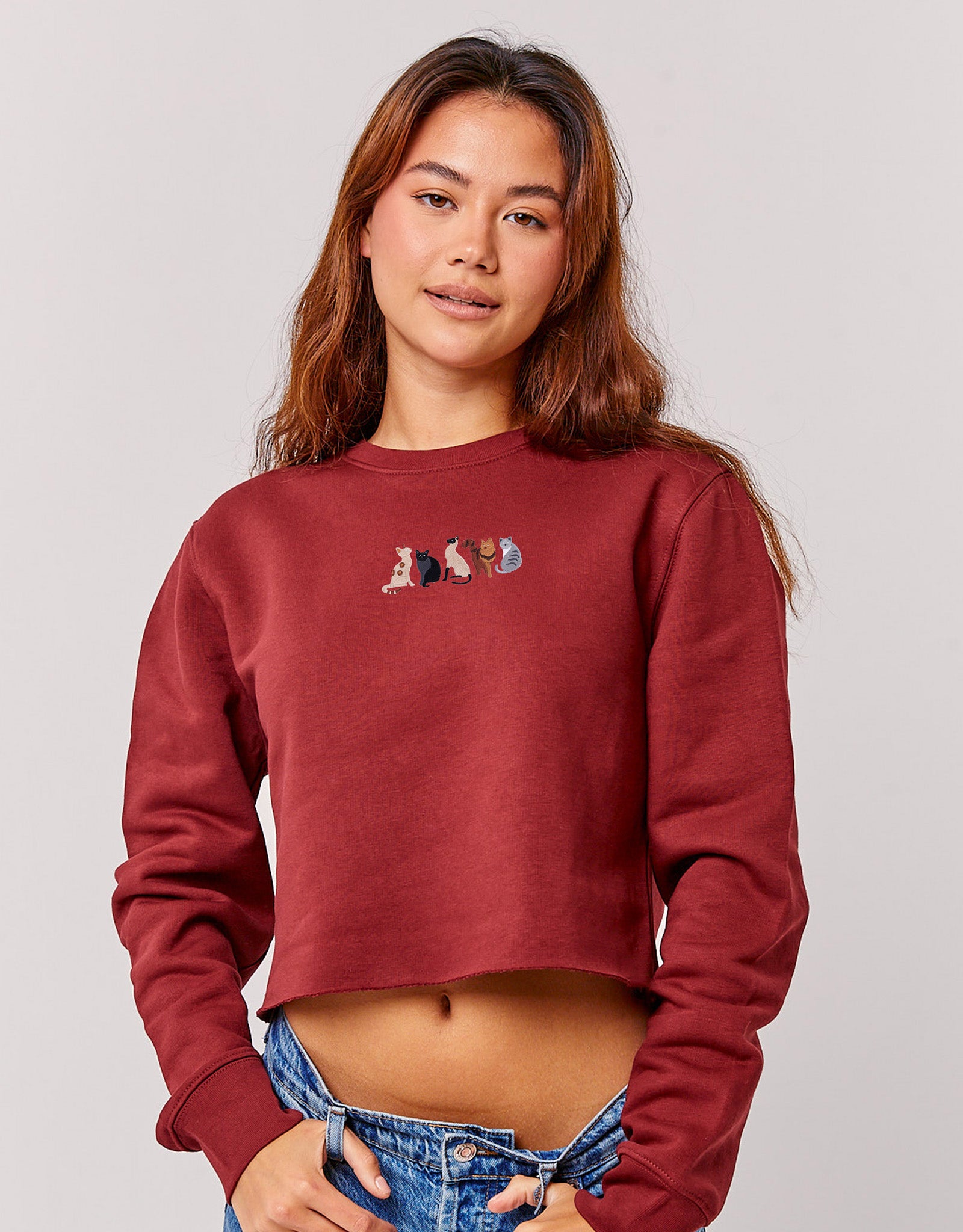 Cats Embroidered Unisex Sweatshirt