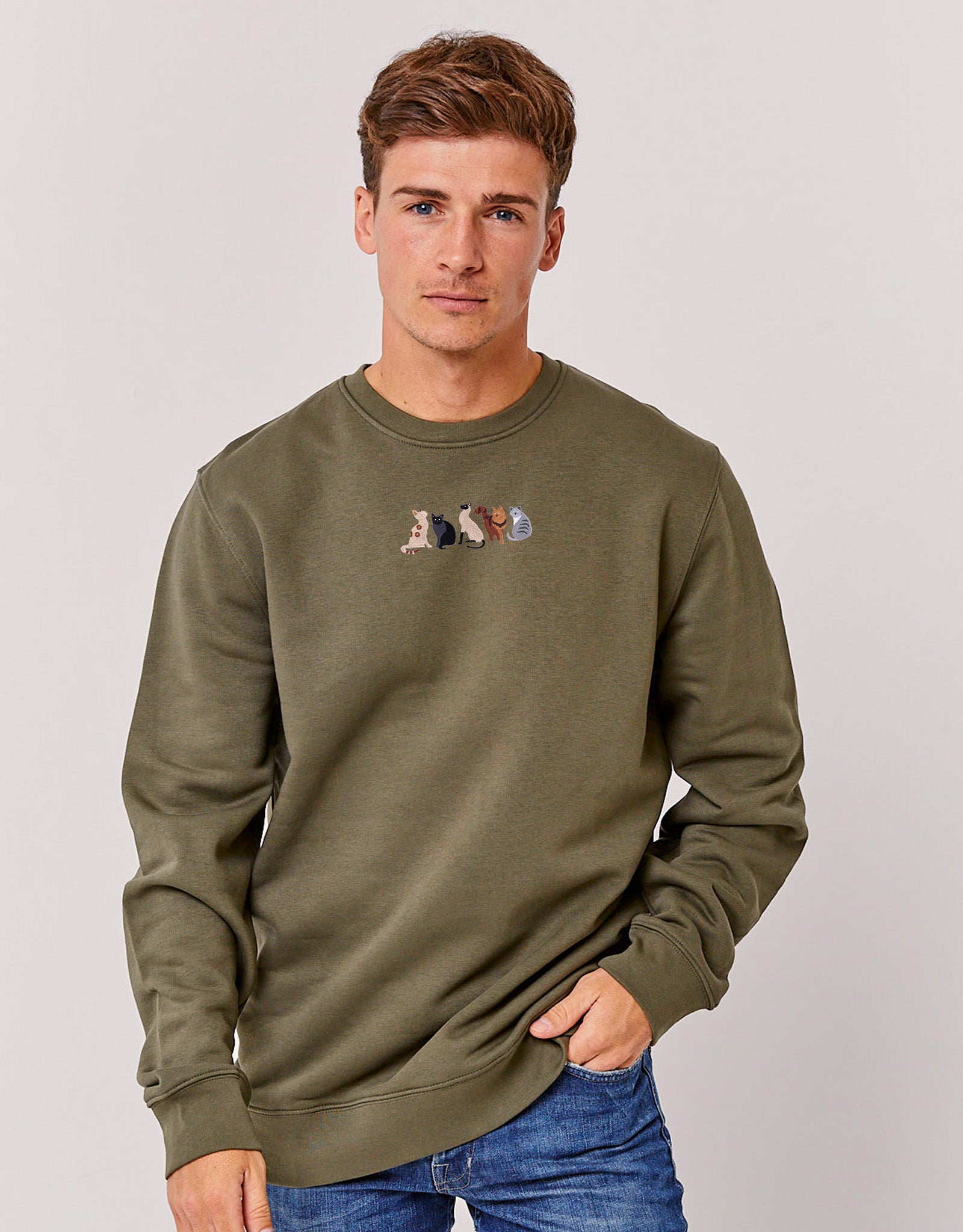 Cats Embroidered Unisex Sweatshirt