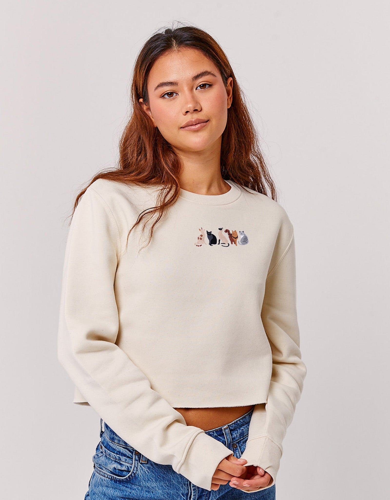 Cats Embroidered Unisex Sweatshirt