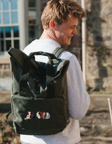 Cats Embroidered Fold-Top Backpack