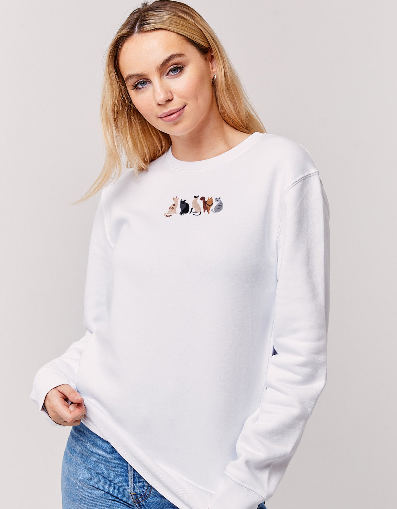 Cats Embroidered Unisex Sweatshirt
