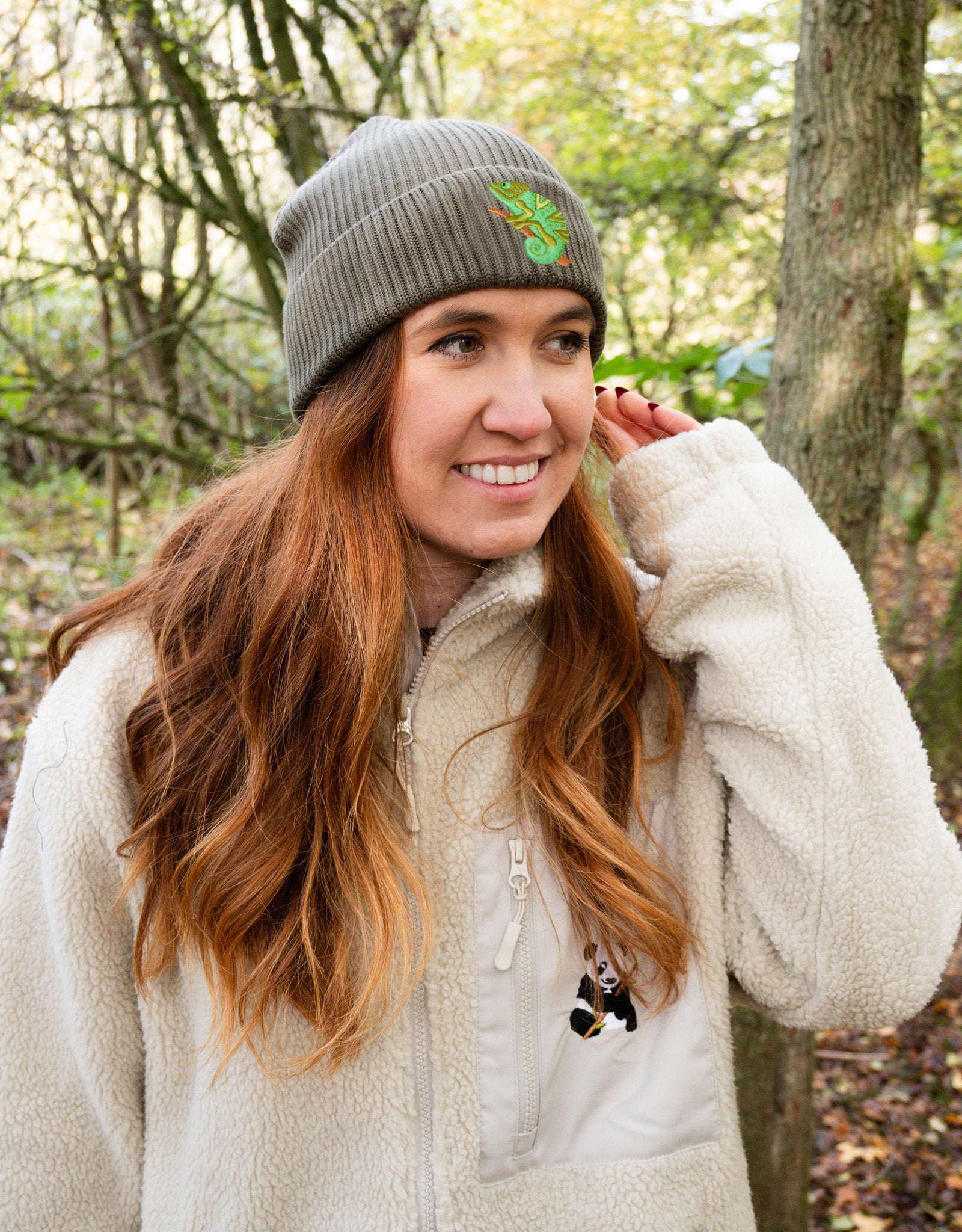 Chameleon Embroidered Beanie