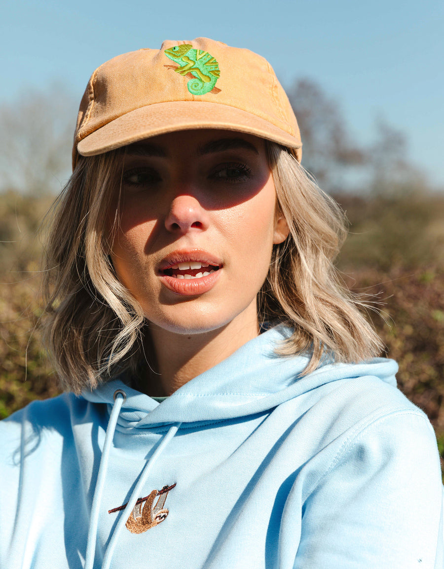 Chameleon Embroidered Vintage Cap