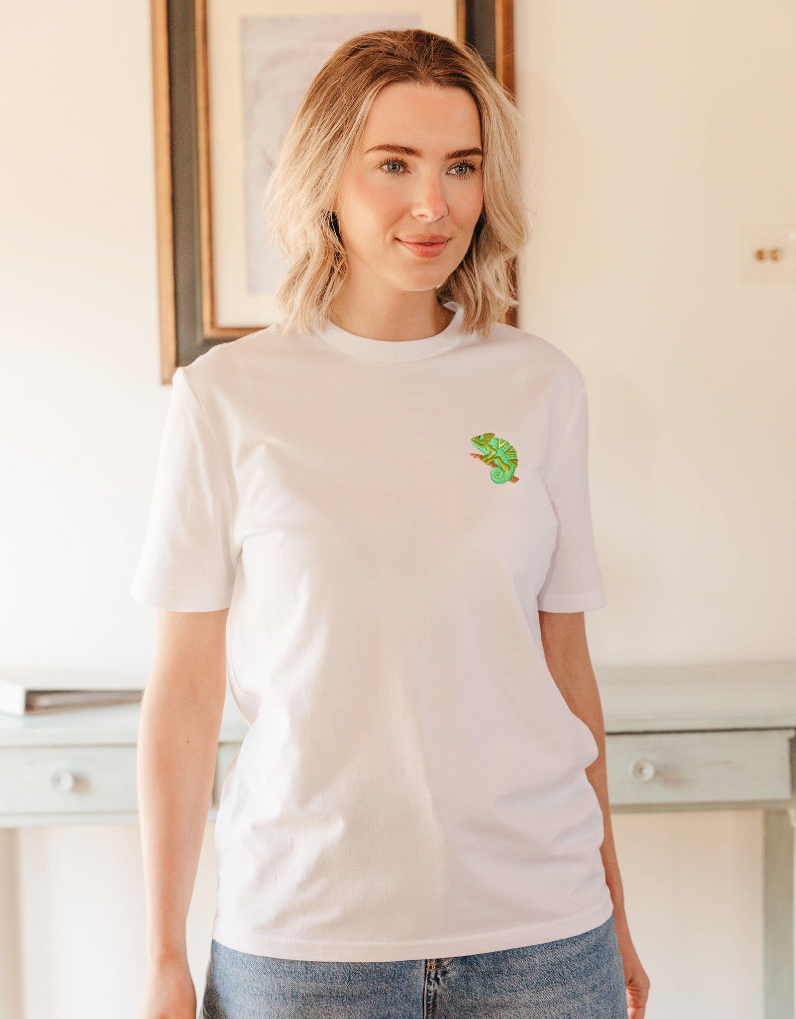 Chameleon Embroidered Unisex T-Shirt