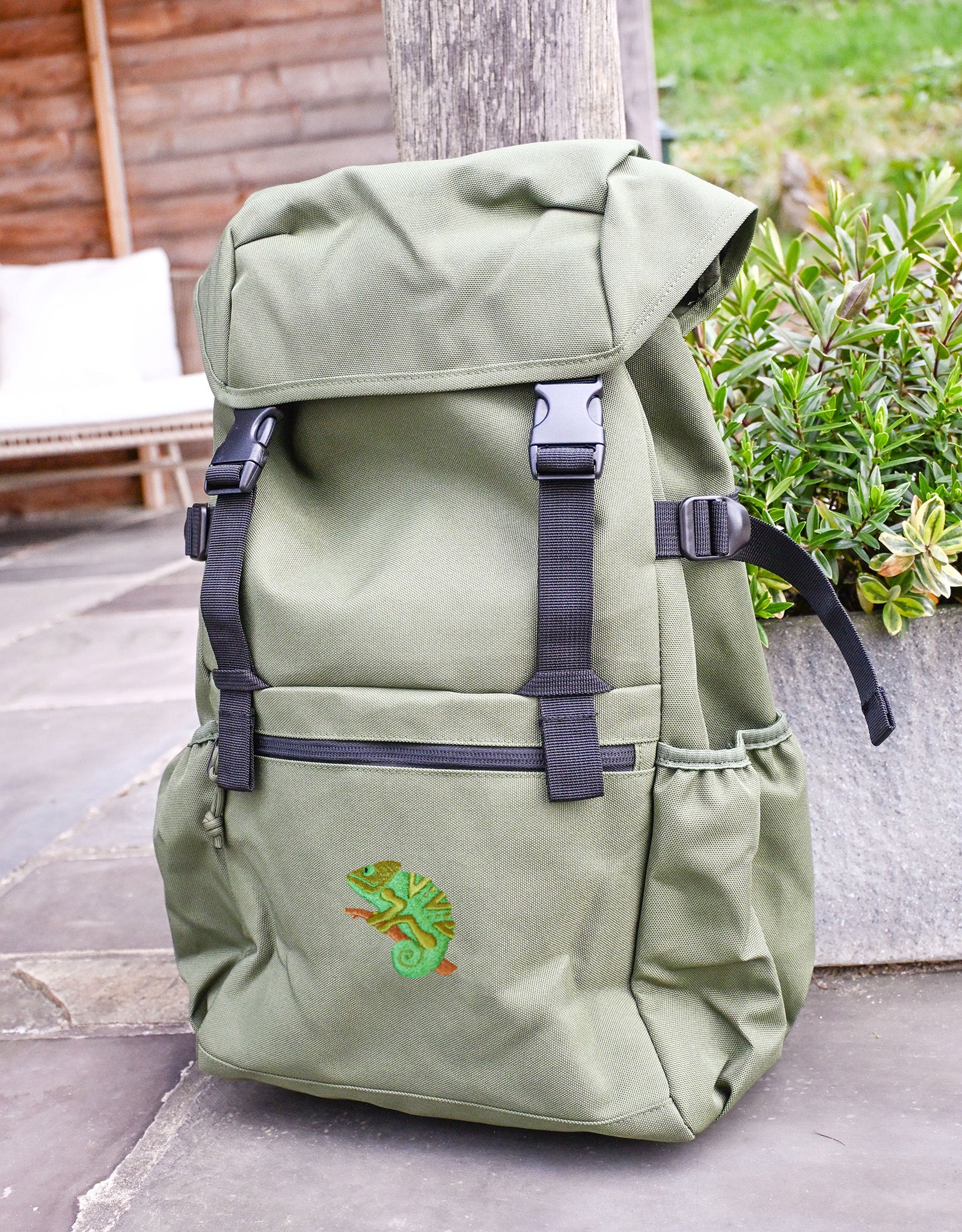 Chameleon Embroidered Recycled Rucksack