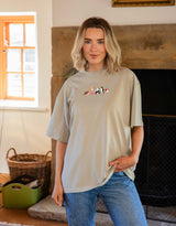 Christmas Embroidered Unisex Oversized Tee
