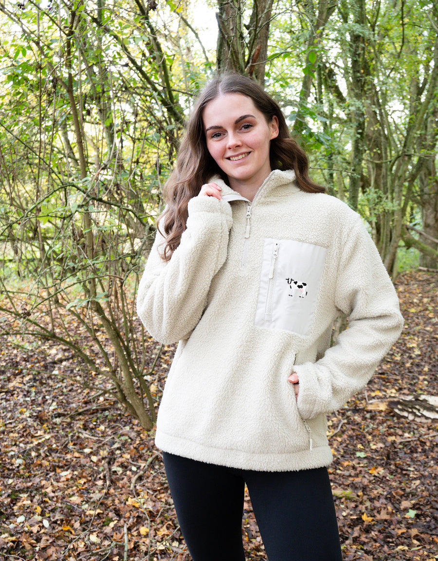 Cow 1/4 Zip Recycled Polyester Fleece