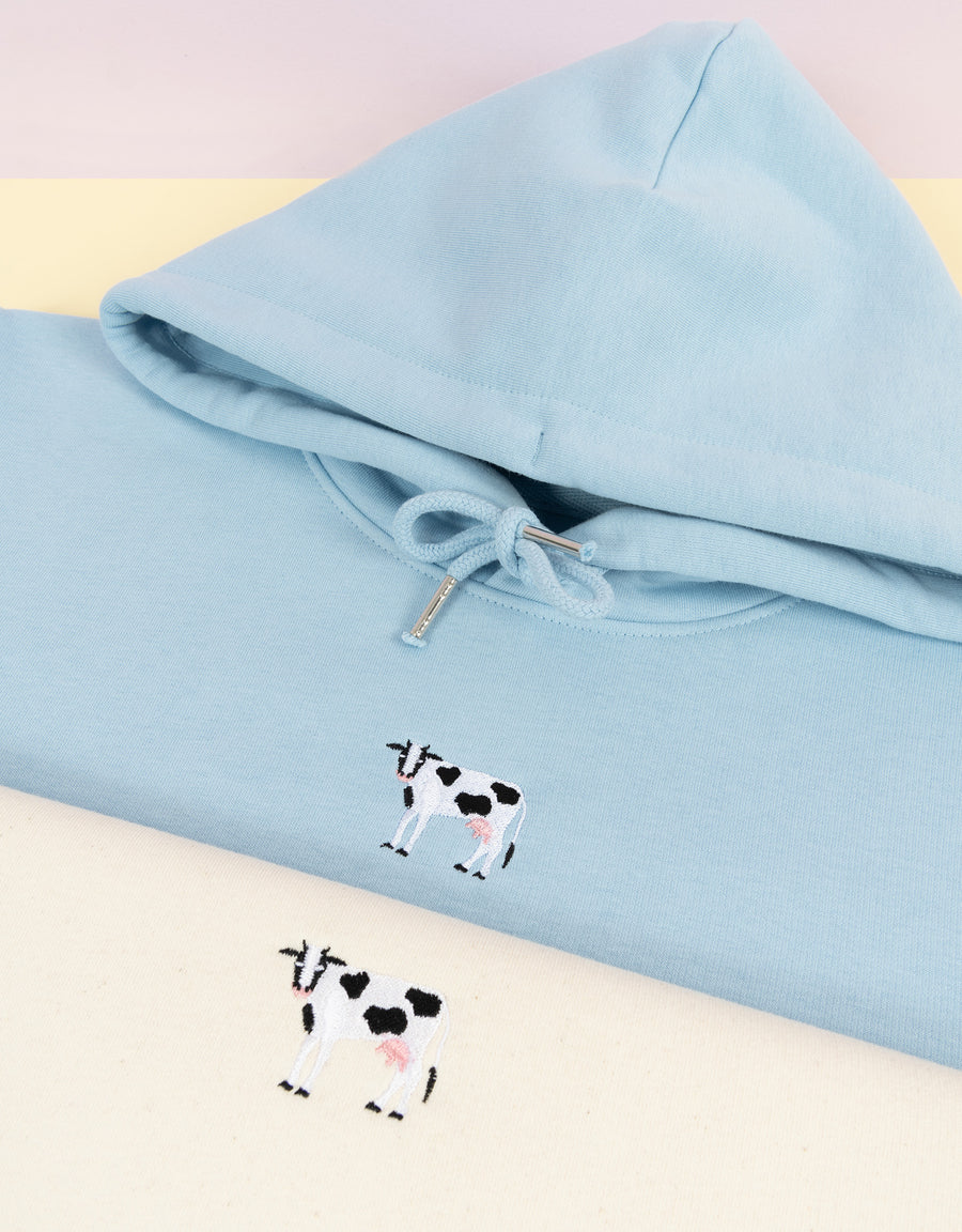 Cow Embroidered Fold-Top Backpack