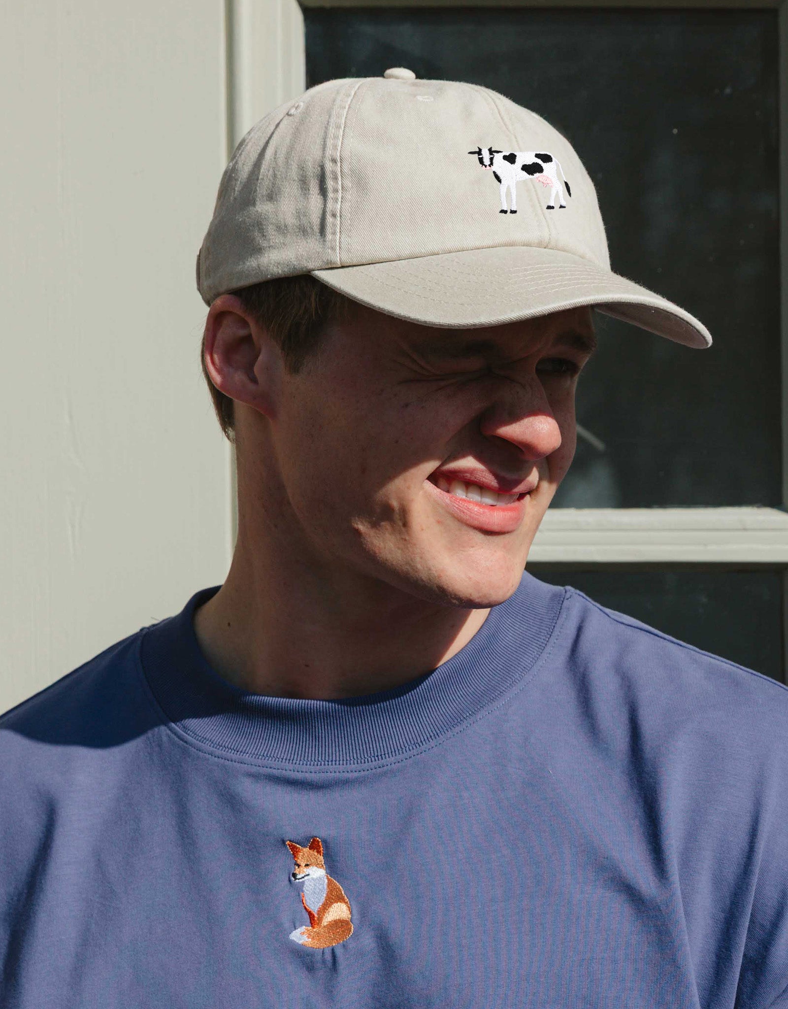 Cow Embroidered Vintage Cap
