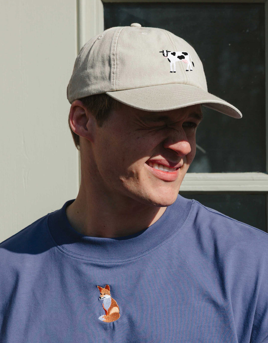 Cow Embroidered Vintage Cap