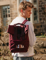 Dogs Embroidered Fold-Top Backpack