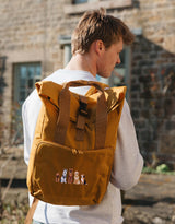 Dogs Embroidered Fold-Top Backpack