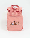 Dogs Embroidered Mini Roll-Top Backpack