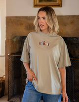 Dogs Embroidered Unisex Oversized Tee