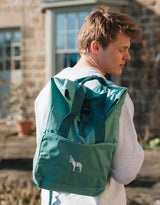 Donkey Embroidered Fold-Top Backpack
