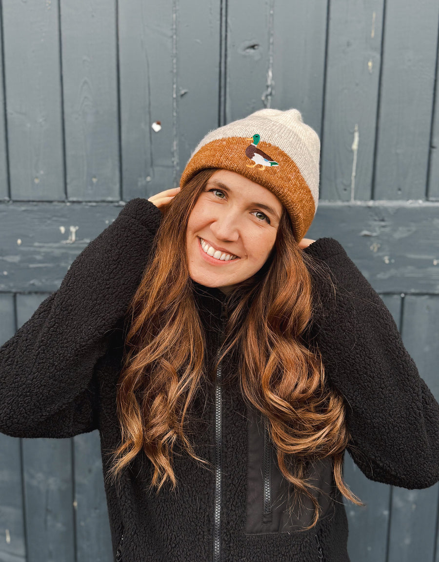 Duck Embroidered Tonal Beanie