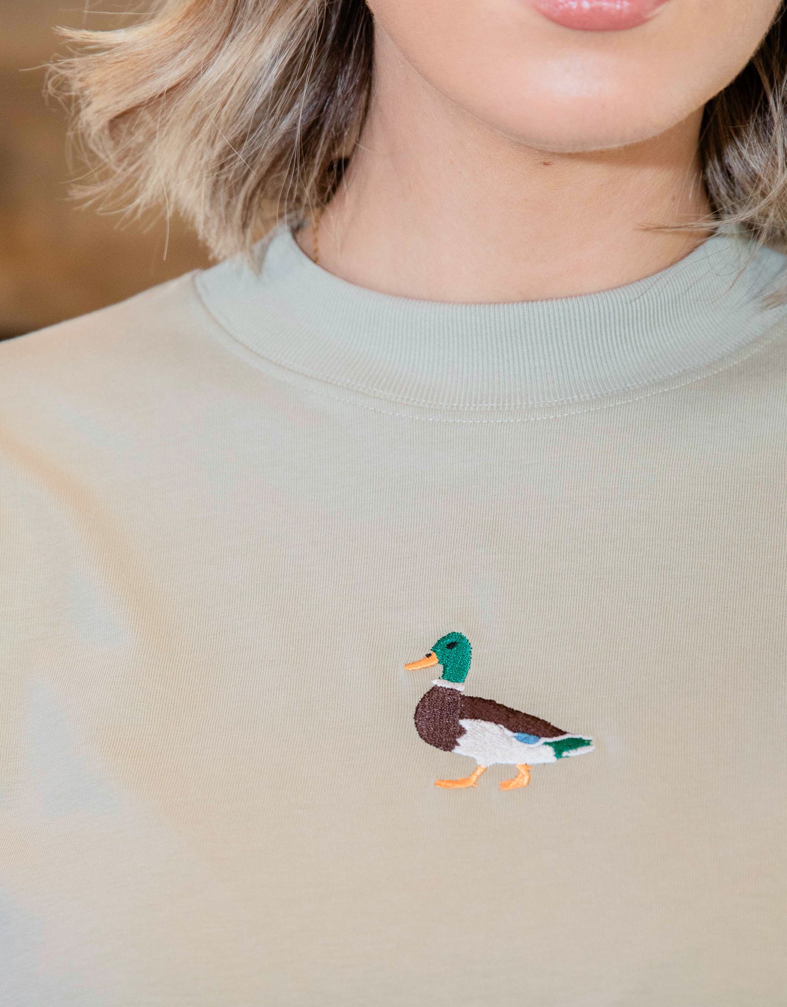 Duck Embroidered Unisex Oversized Tee
