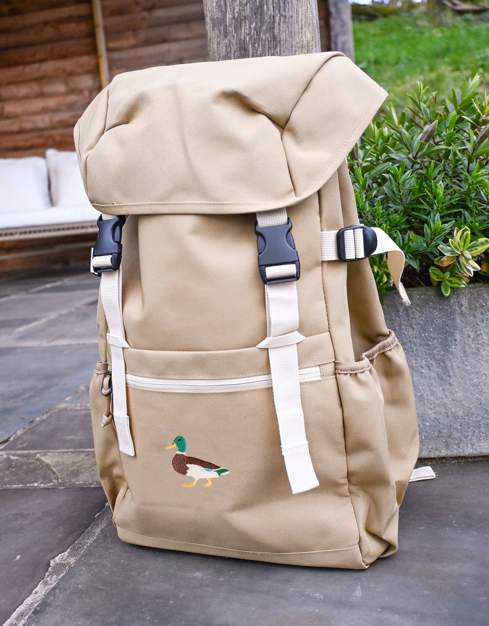 Duck Embroidered Recycled Rucksack