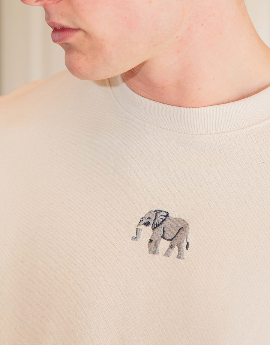 Elephant Embroidered Unisex Oversized Tee