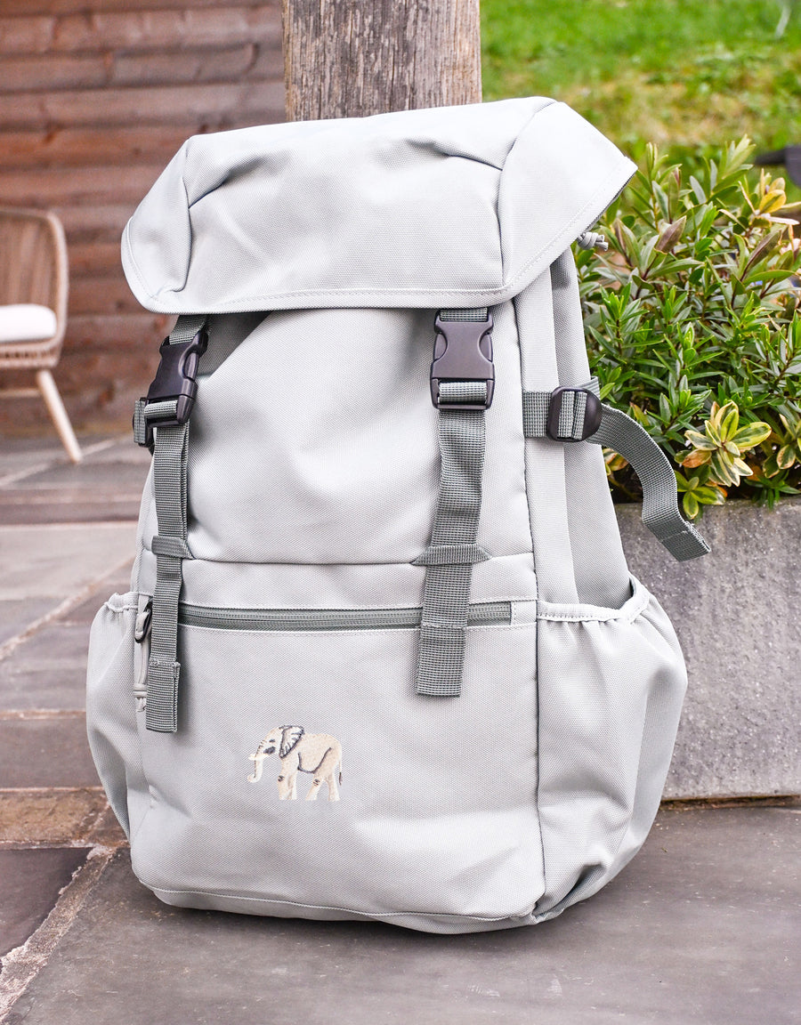 Elephant Embroidered Recycled Rucksack
