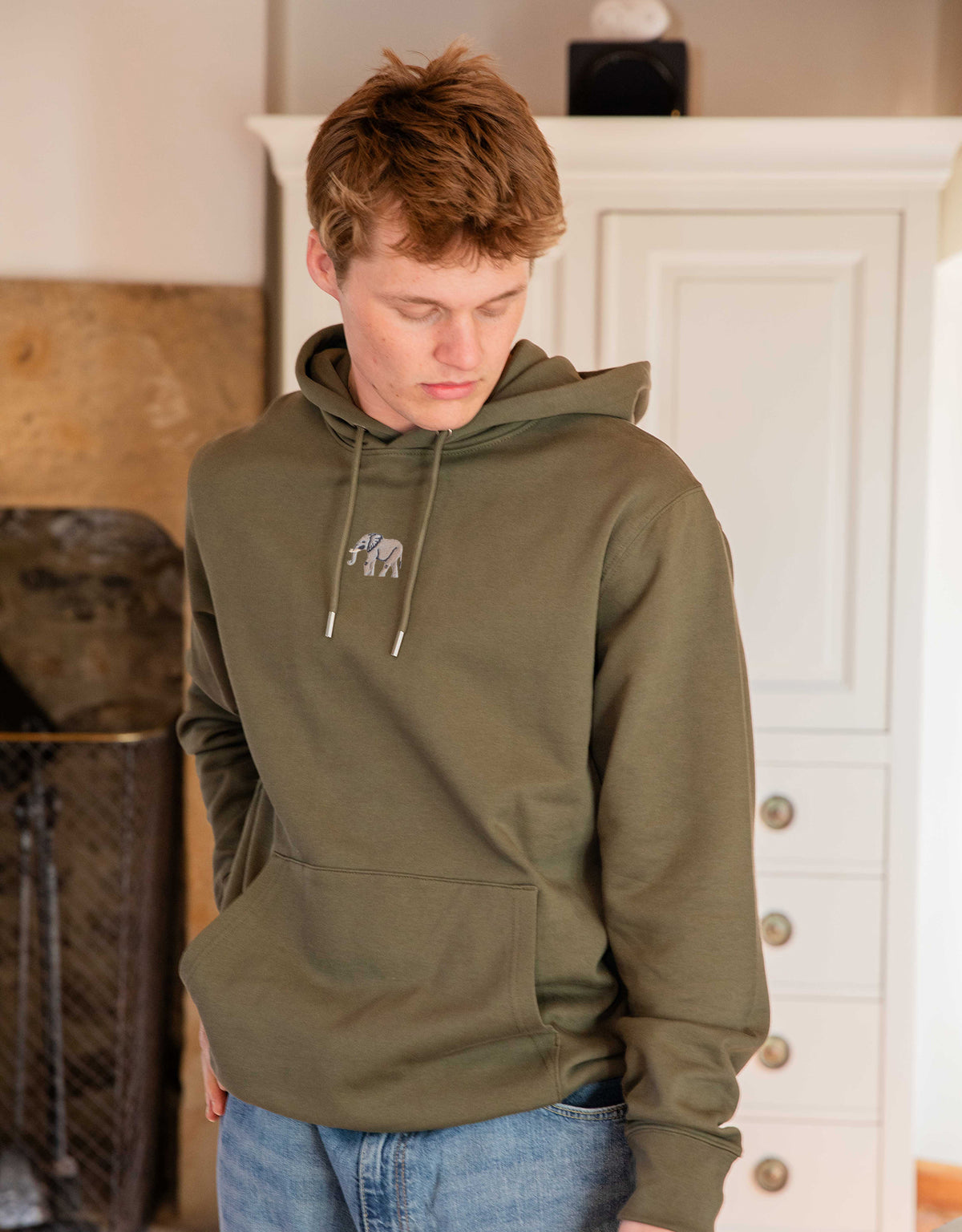Elephant Embroidered Unisex Hoodie