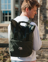 Elephant Embroidered Fold-Top Backpack