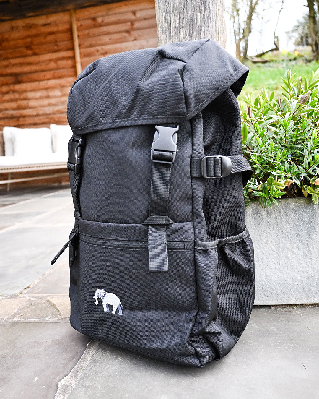 Elephant Embroidered Recycled Rucksack