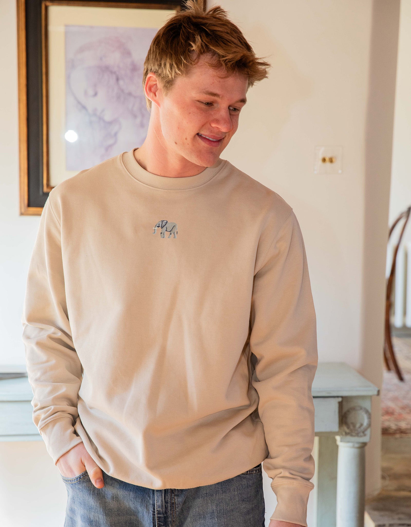 Elephant Embroidered Unisex Sweatshirt