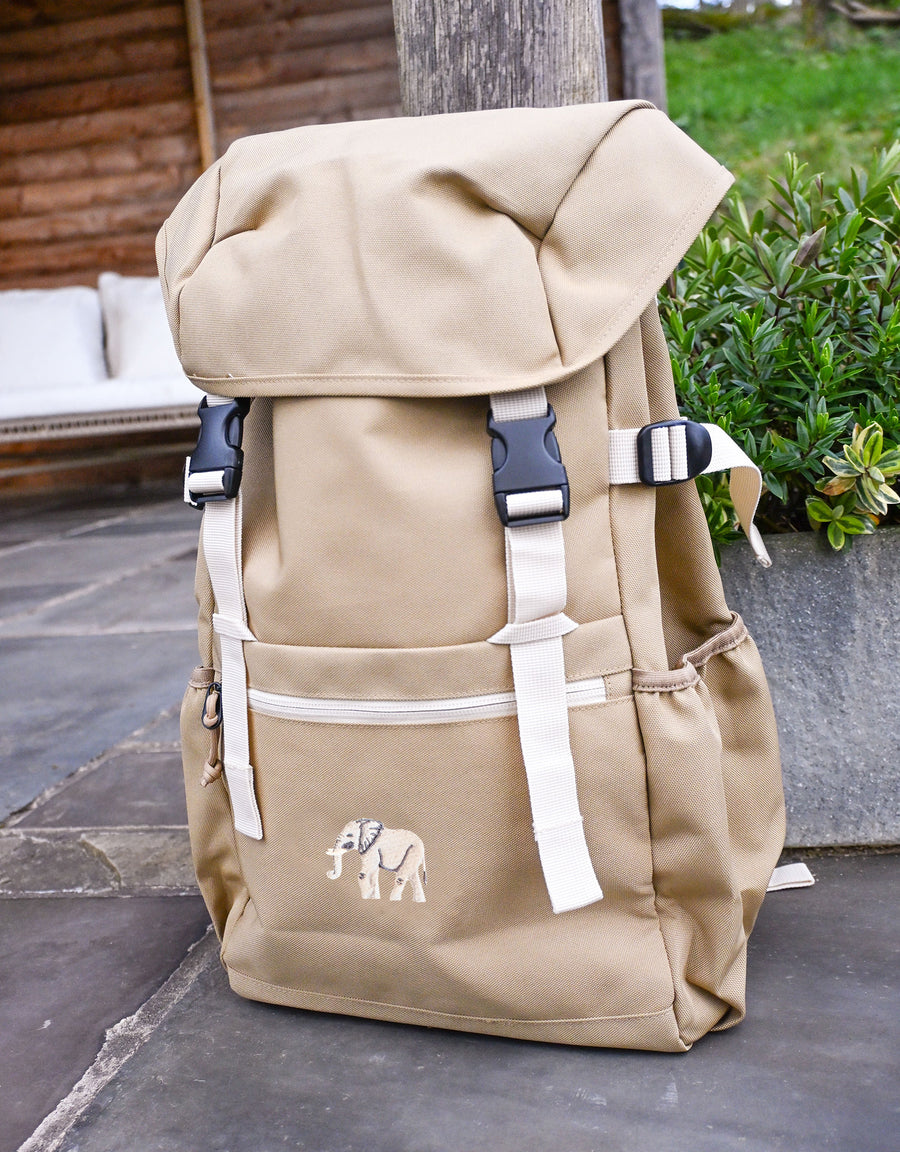 Elephant Embroidered Recycled Rucksack