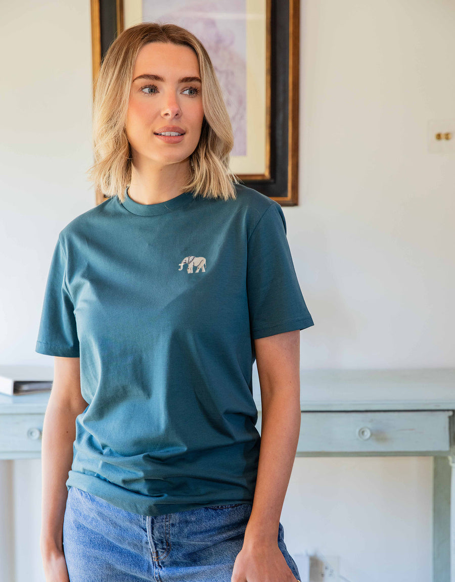 Elephant Embroidered Unisex T-Shirt