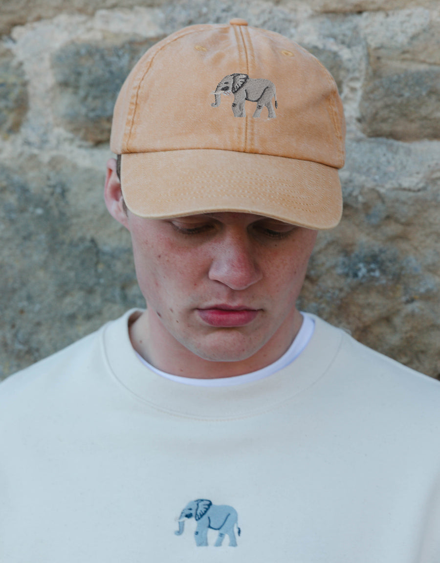 Elephant Embroidered Vintage Cap
