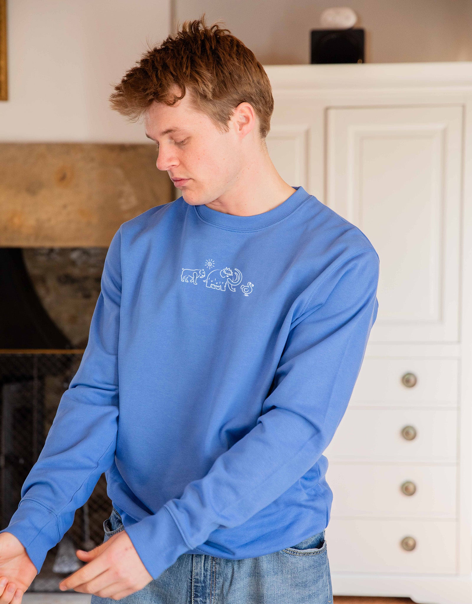 Extinct Drawing Embroidered Unisex Sweatshirt