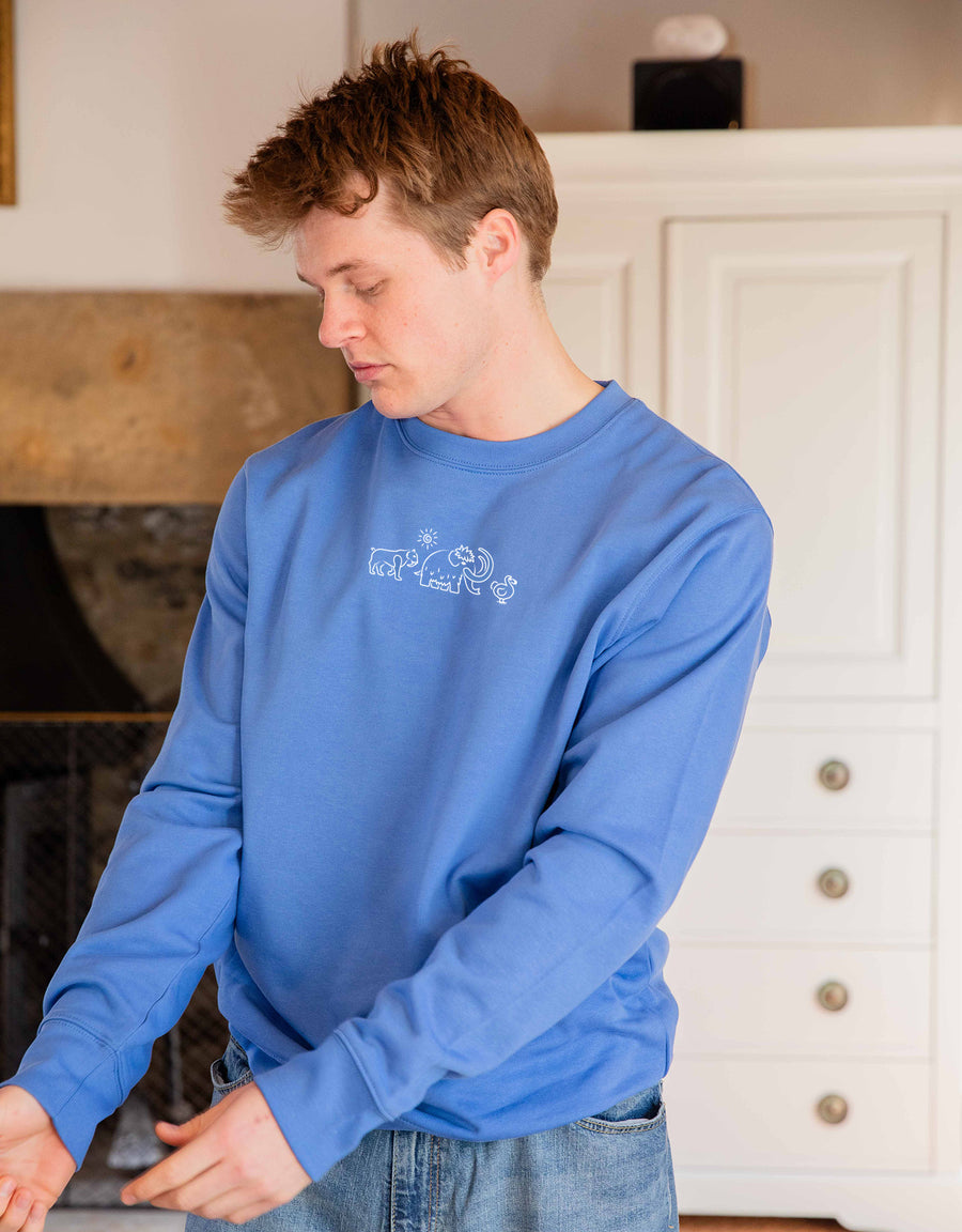 Extinct Drawing Embroidered Unisex Sweatshirt