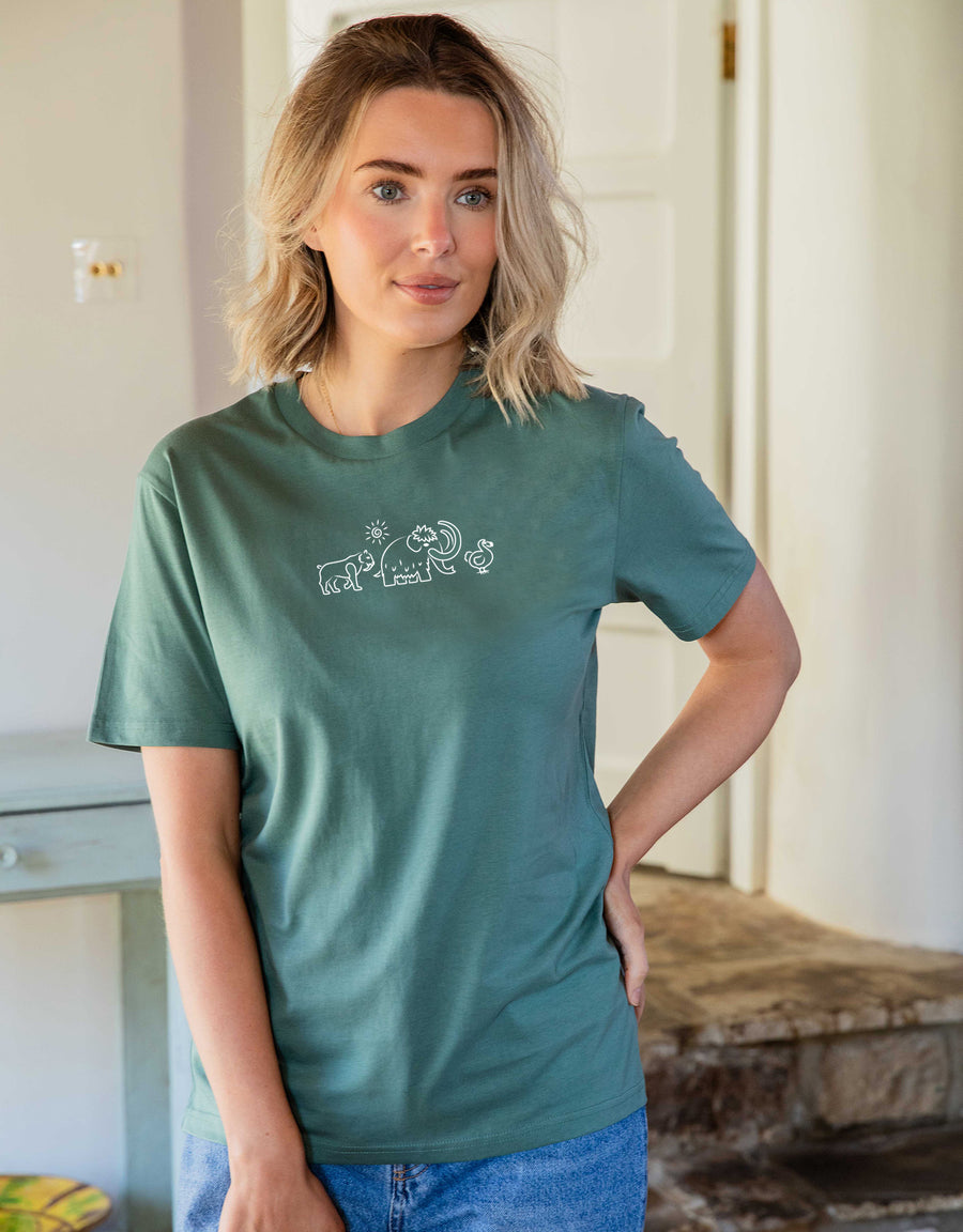 Extinct Drawing Embroidered Unisex T-Shirt