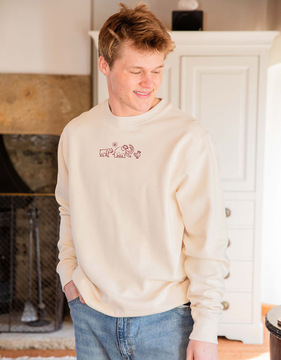Extinct Drawing Embroidered Unisex Sweatshirt