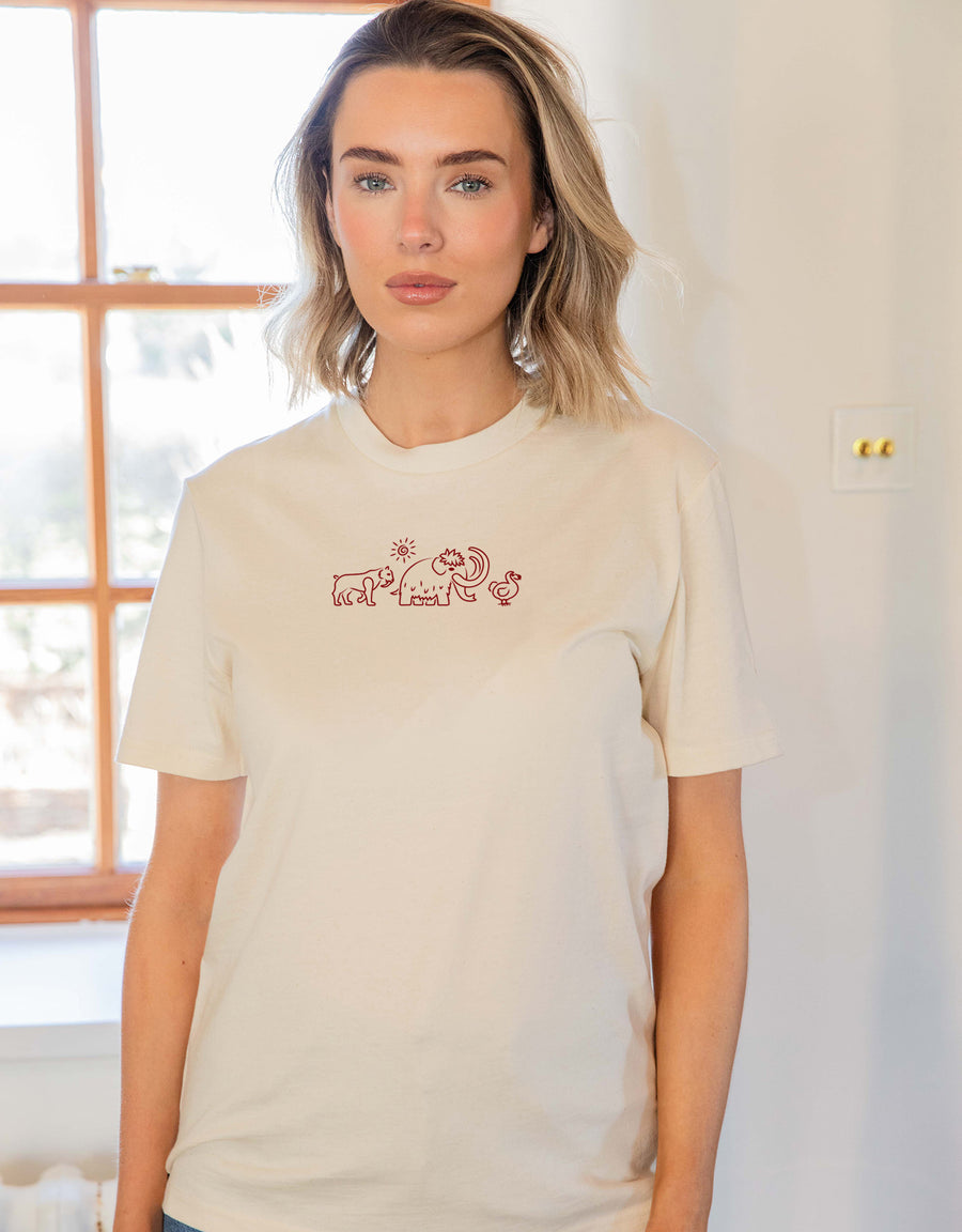 Extinct Drawing Embroidered Unisex T-Shirt