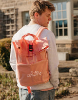 Extinct Drawing Embroidered Fold-Top Backpack