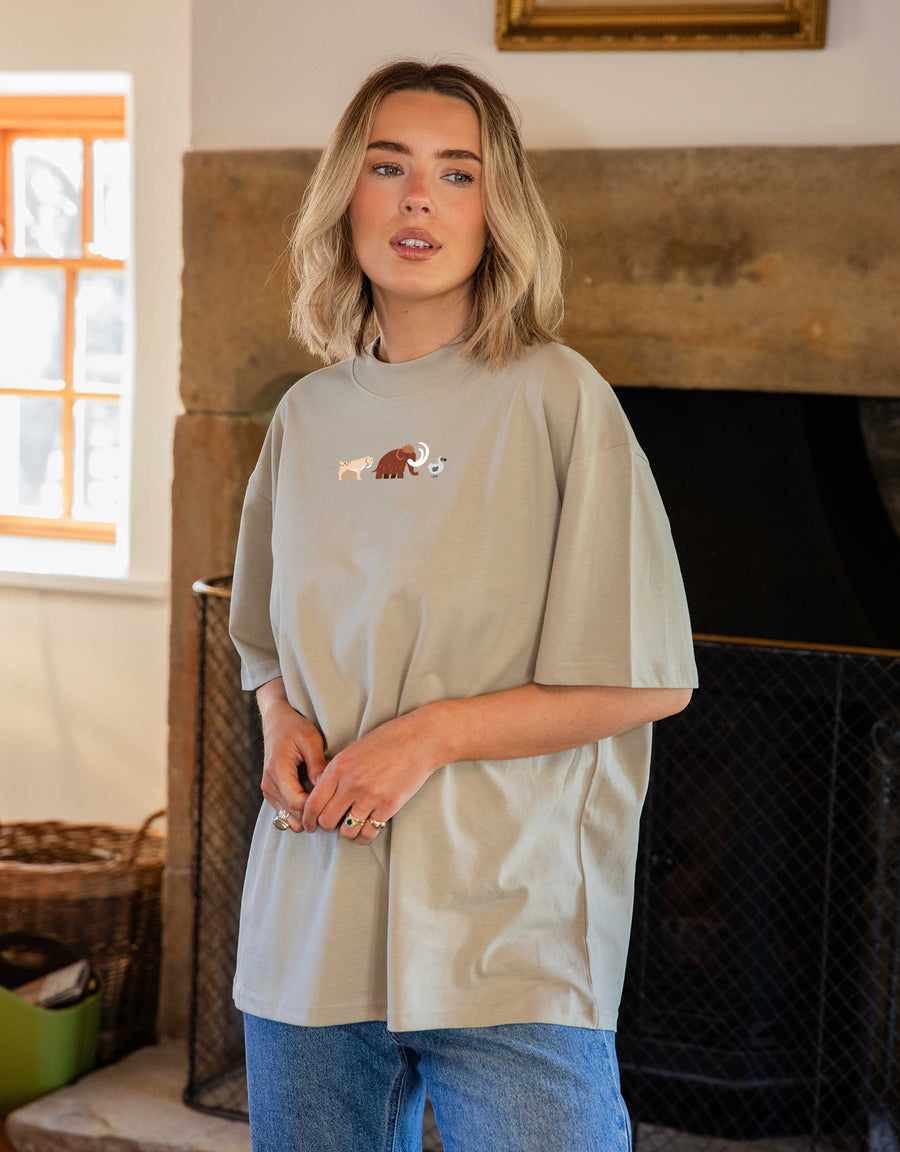 Extinct Embroidered Unisex Oversized Tee