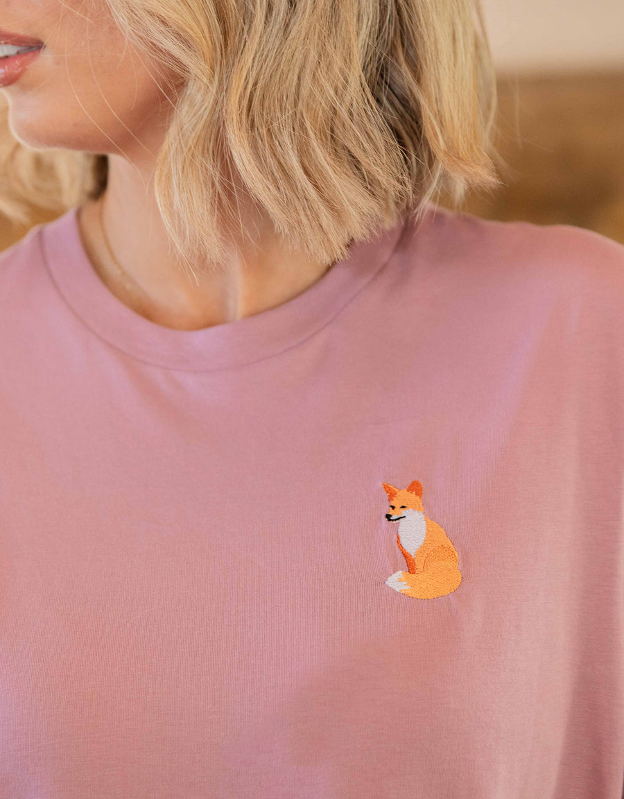 Red Fox Embroidered Unisex Hoodie