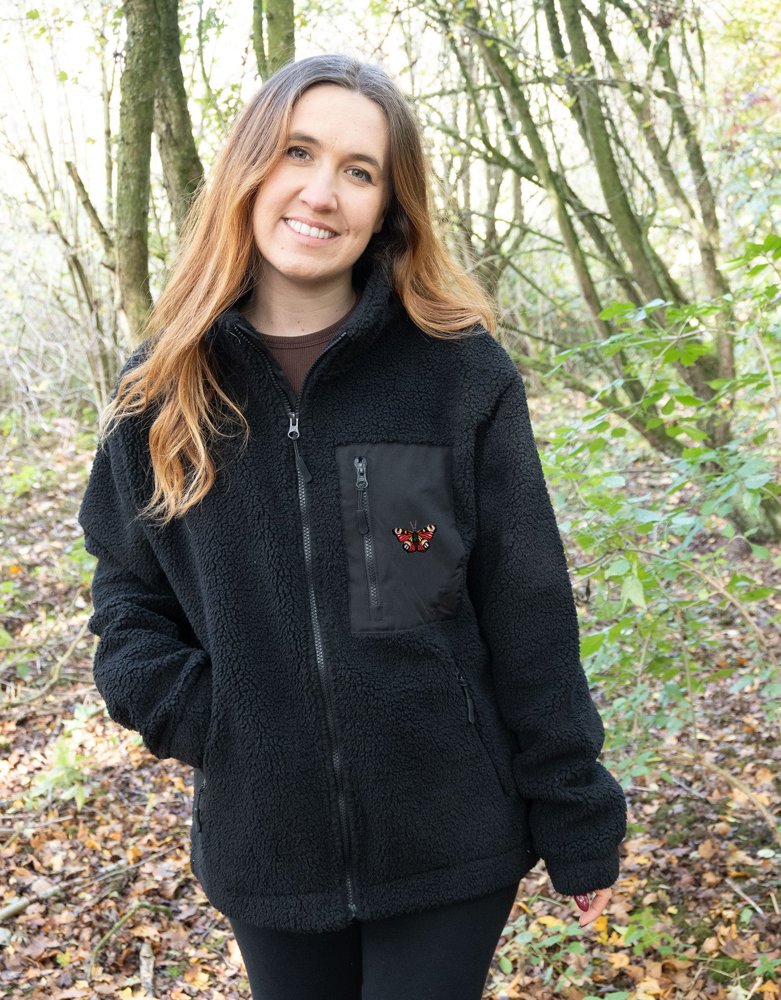 Peacock Butterfly Full Zip Recycled Polyester Fleece